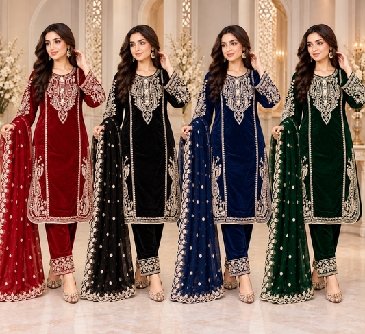 BRIT- GL 3 piece velvet designer collection B818