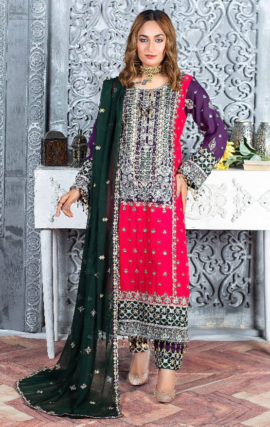 Brit 3 piece lux wedding wear_100196 Pakistani ladies suit B133