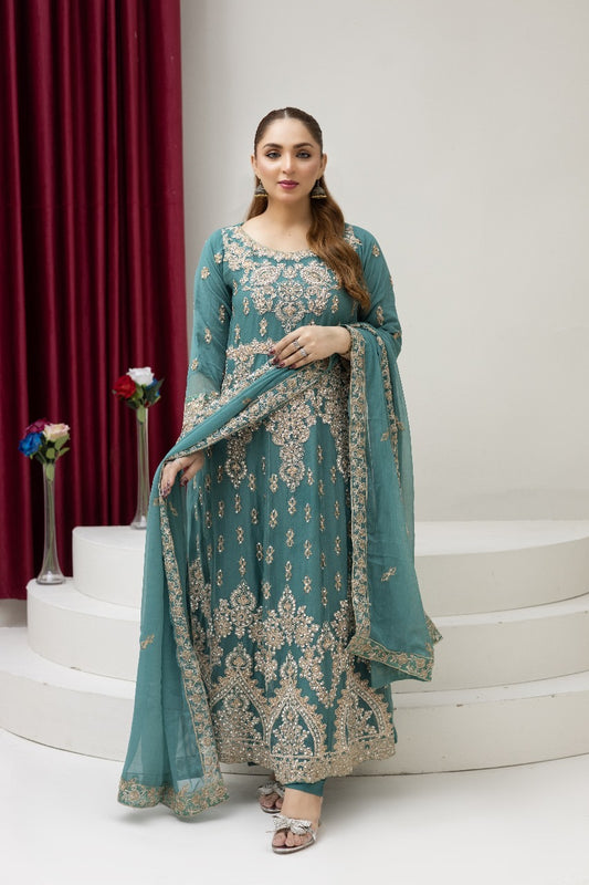 Brit 3 piece luxury chiffon Maxi_81042 Pakistani ladies suit B255