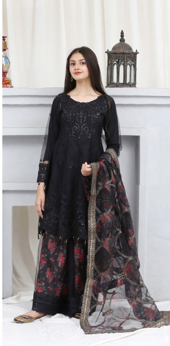 Mother and daughter Brit Net_81045 Pakistani ladies suit B195