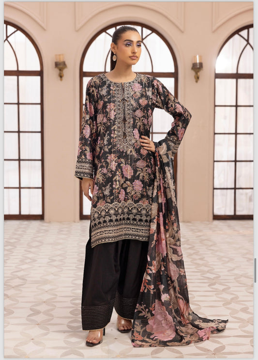 JAZMIN inspired 3 piece embroidery party wear B312