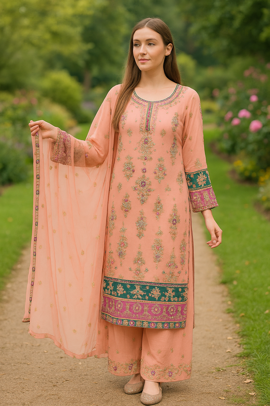 Brit 3 piece luxury chiffon_81042 Pakistani ladies suit B240