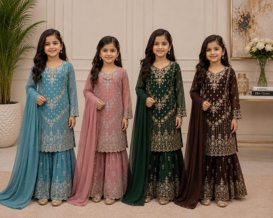KIDS 3 piece chiffon 81042 Pakistani ladies suit B615