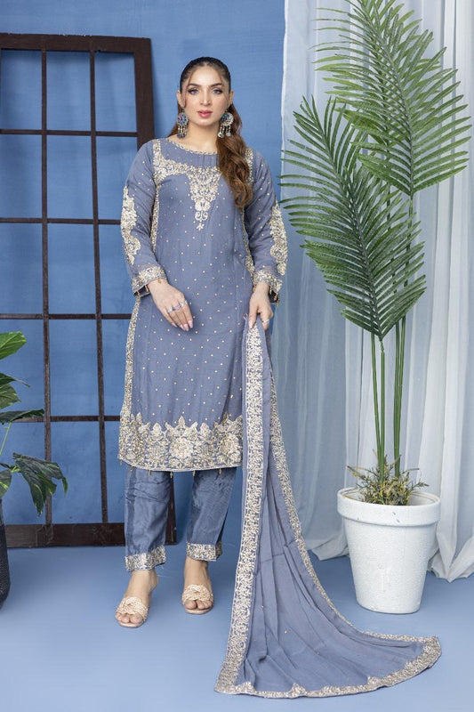 Brit Mother and Daughter 3 piece Chiffon_1000287 grey B92