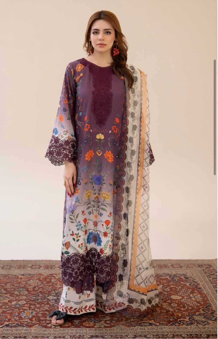 Adan Liba’s original 3 piece luxury lawn collection ladies dress B638