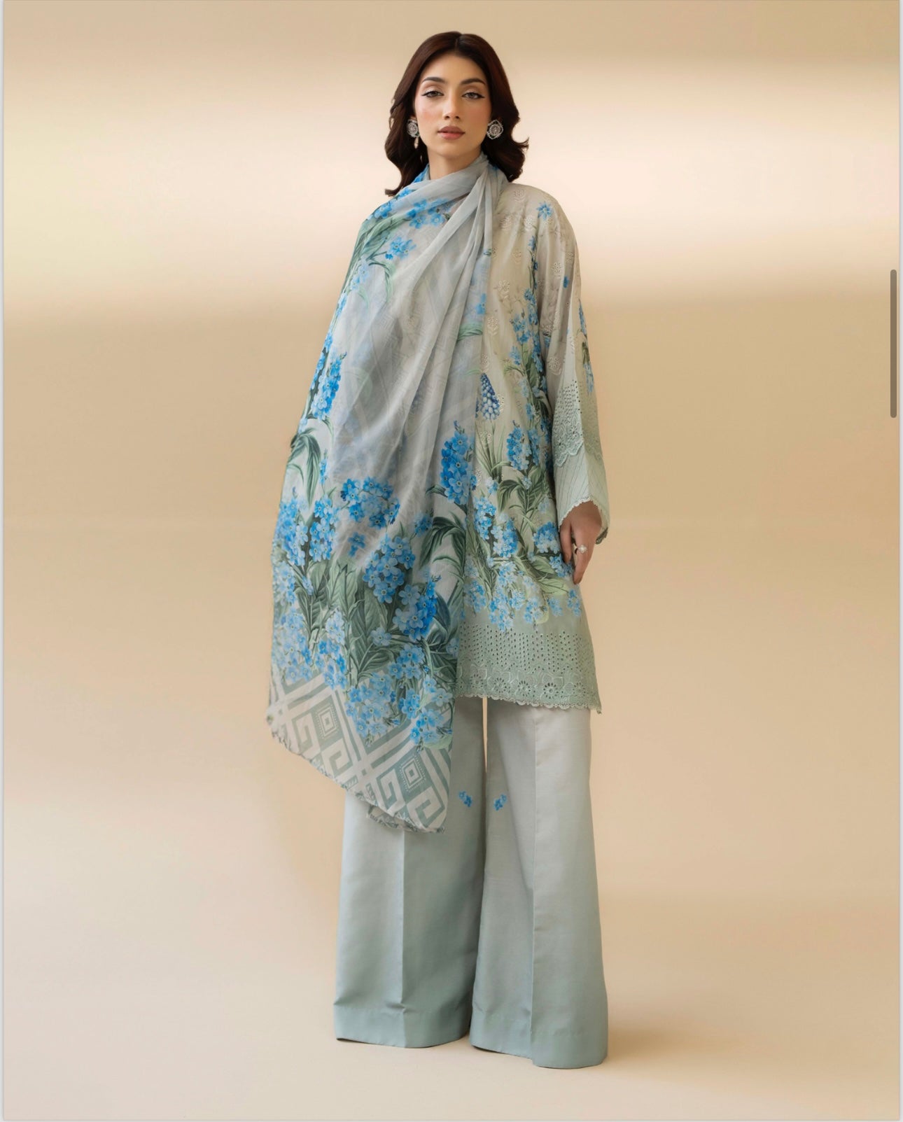 Brit 3 piece Slub Pakistani ladies Winter collection suit B409