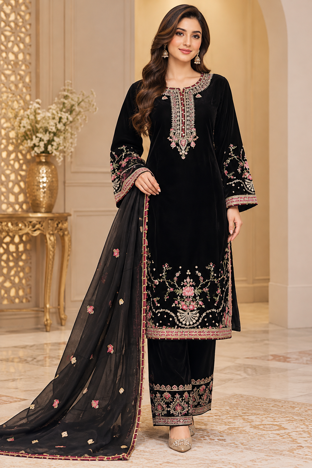 BRIT- GL 3 piece velvet designer collection B830