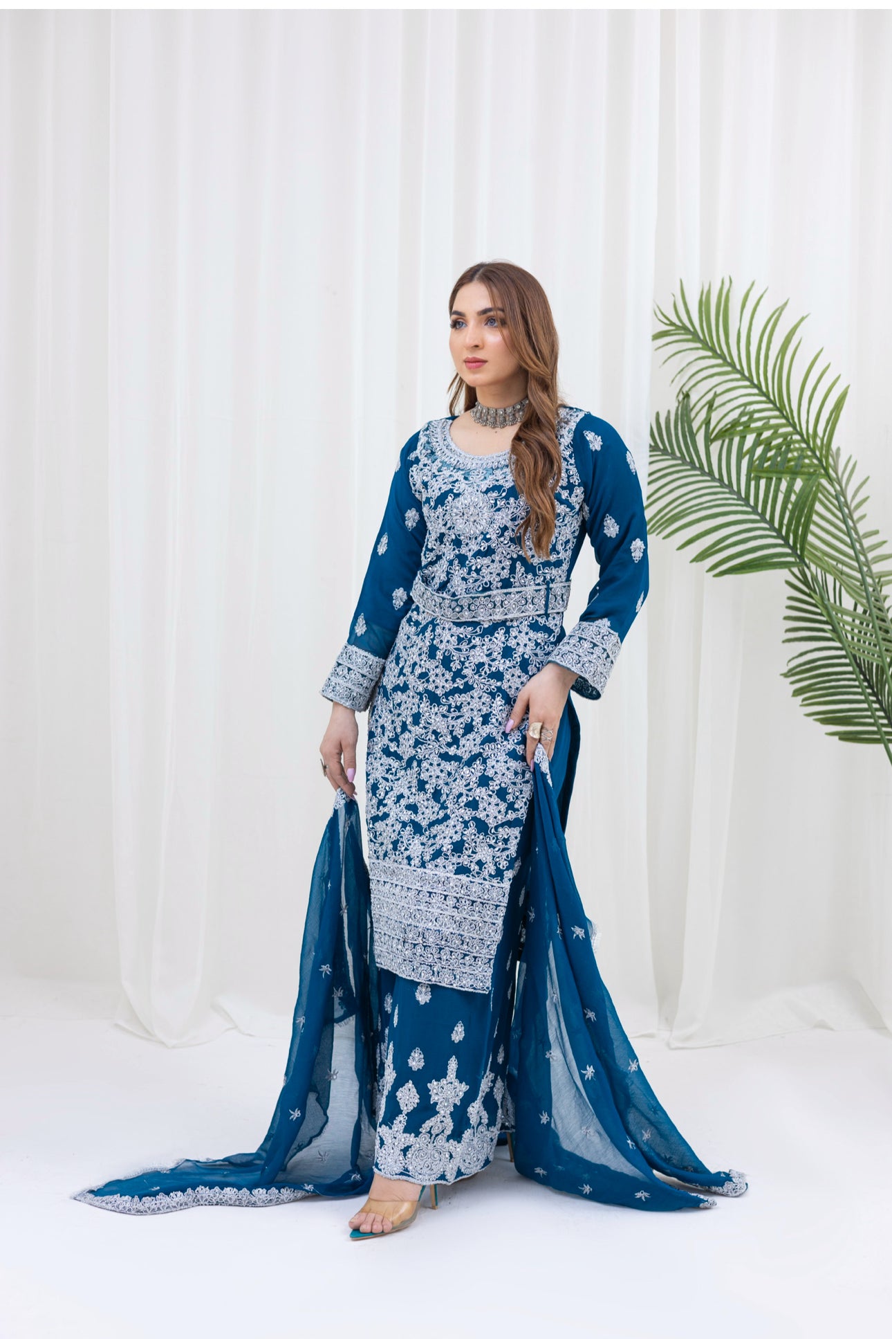 Brit 3 piece lux wedding wear_100221 Pakistani ladies suit B138