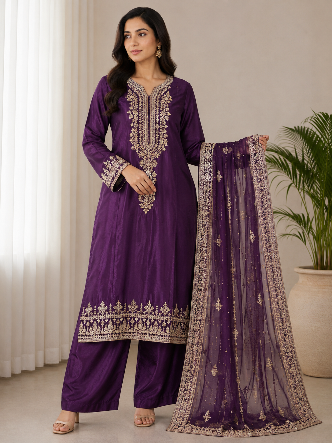 BRIT 3 piece SILK collection ladies dress B748