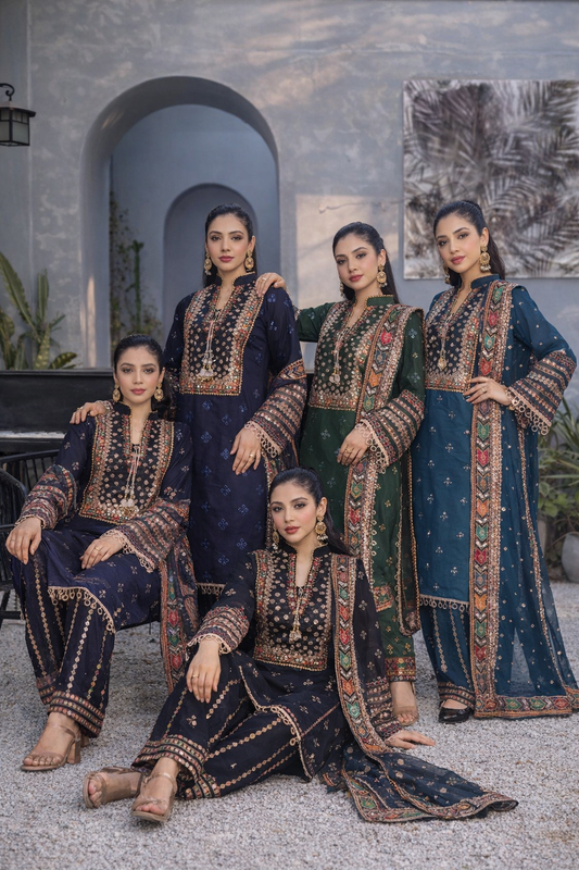 TT JESMINE INSPIRED 3 piece viscous embroidered Pakistani ladies suit B539