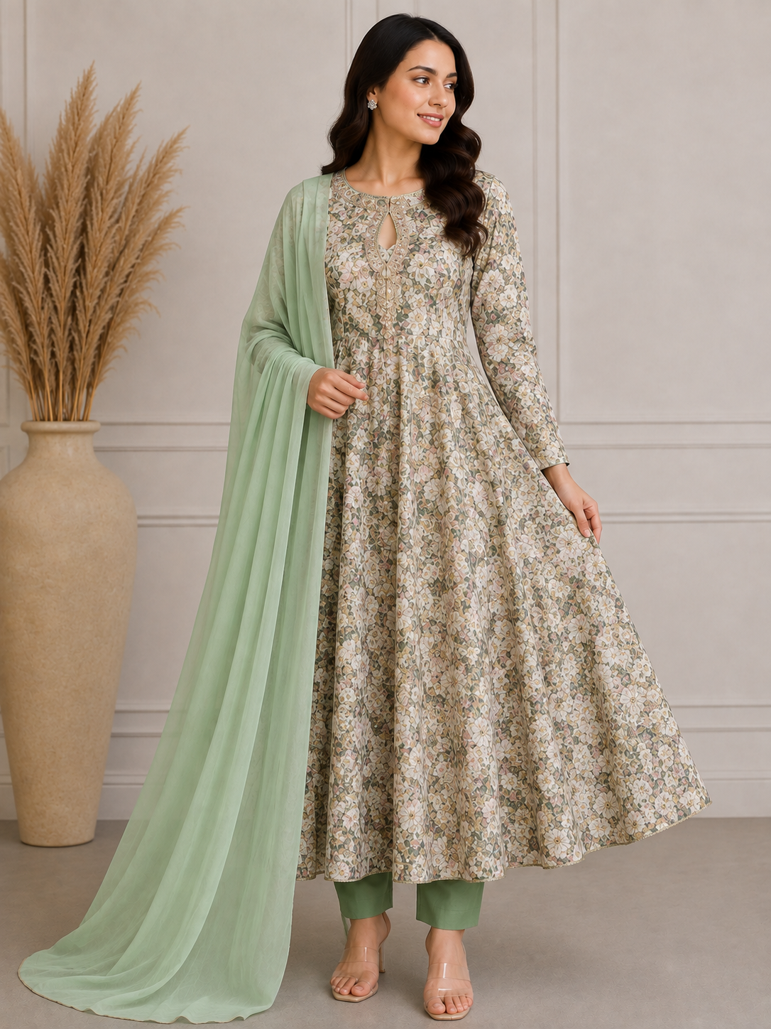 BRIT 3 piece luxury Designer chiffon ladies Maxi dress B692