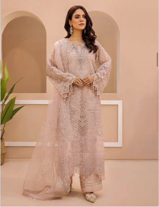 Baruque chentelle 3 piece luxury chiffon_81042 Pakistani ladies suit B225