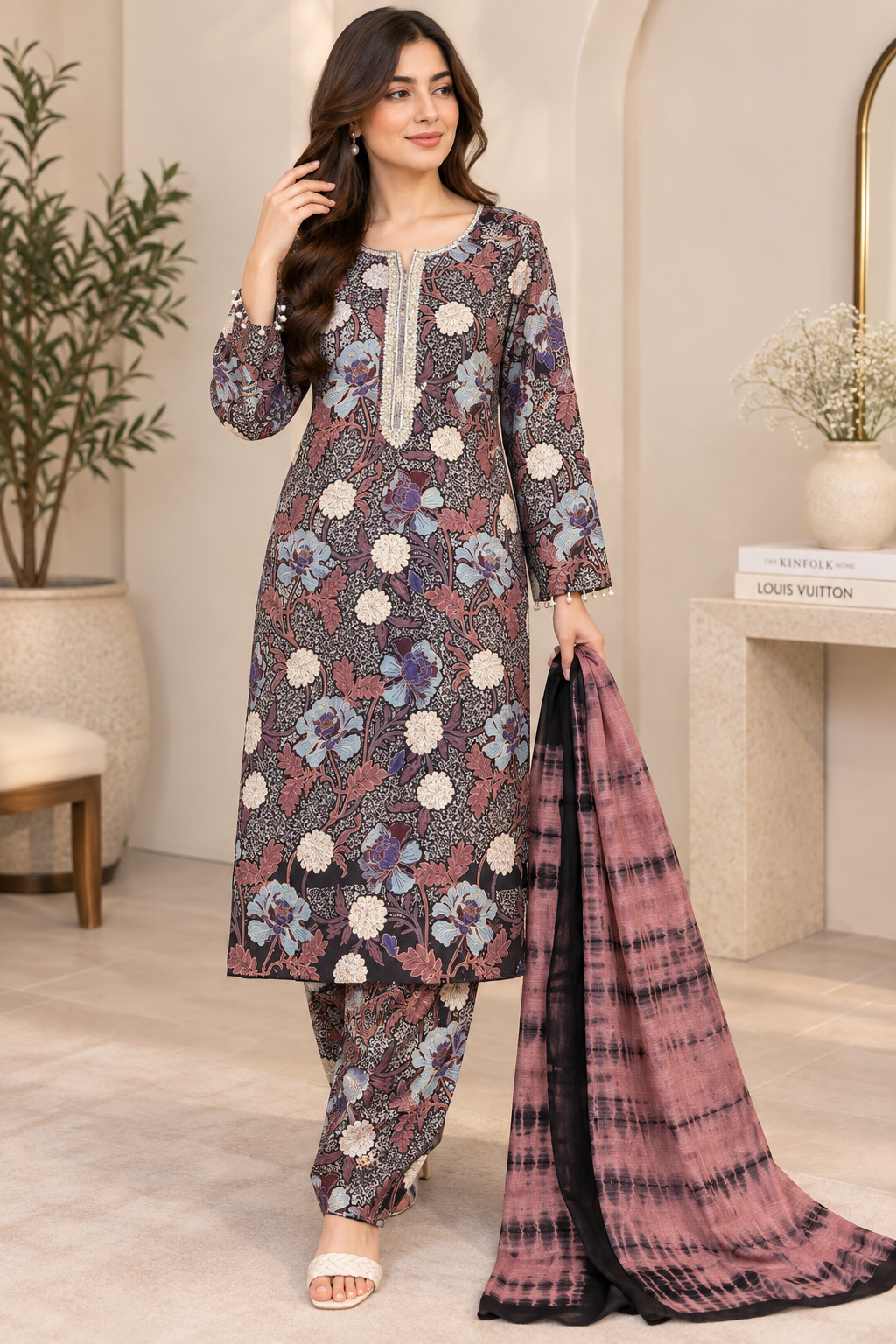 SAPHIRE INSPIRED 3 piece SILK casual collection B781