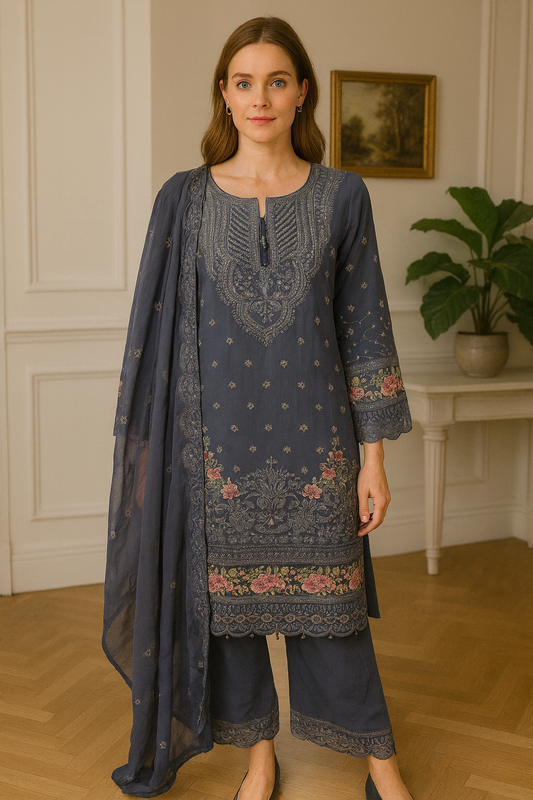 Brit 3 piece luxury chiffon_81042 Pakistani ladies suit B238