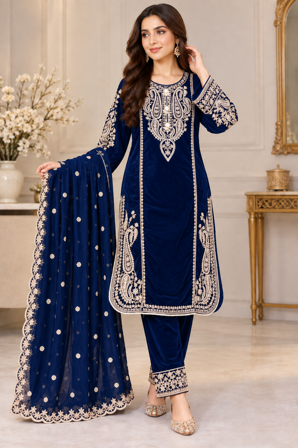 BRIT- GL 3 piece velvet designer collection B818