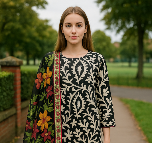 M print inspired 3 piece luxury lawn_81042 Pakistani ladies suit B202