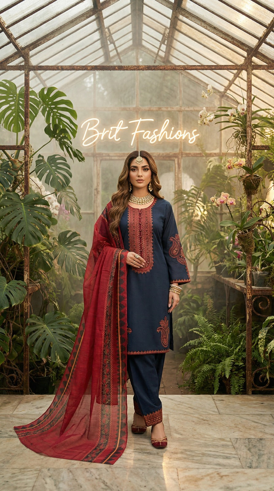 Brit 3 piece luxury linen _81042 Pakistani ladies suit B508