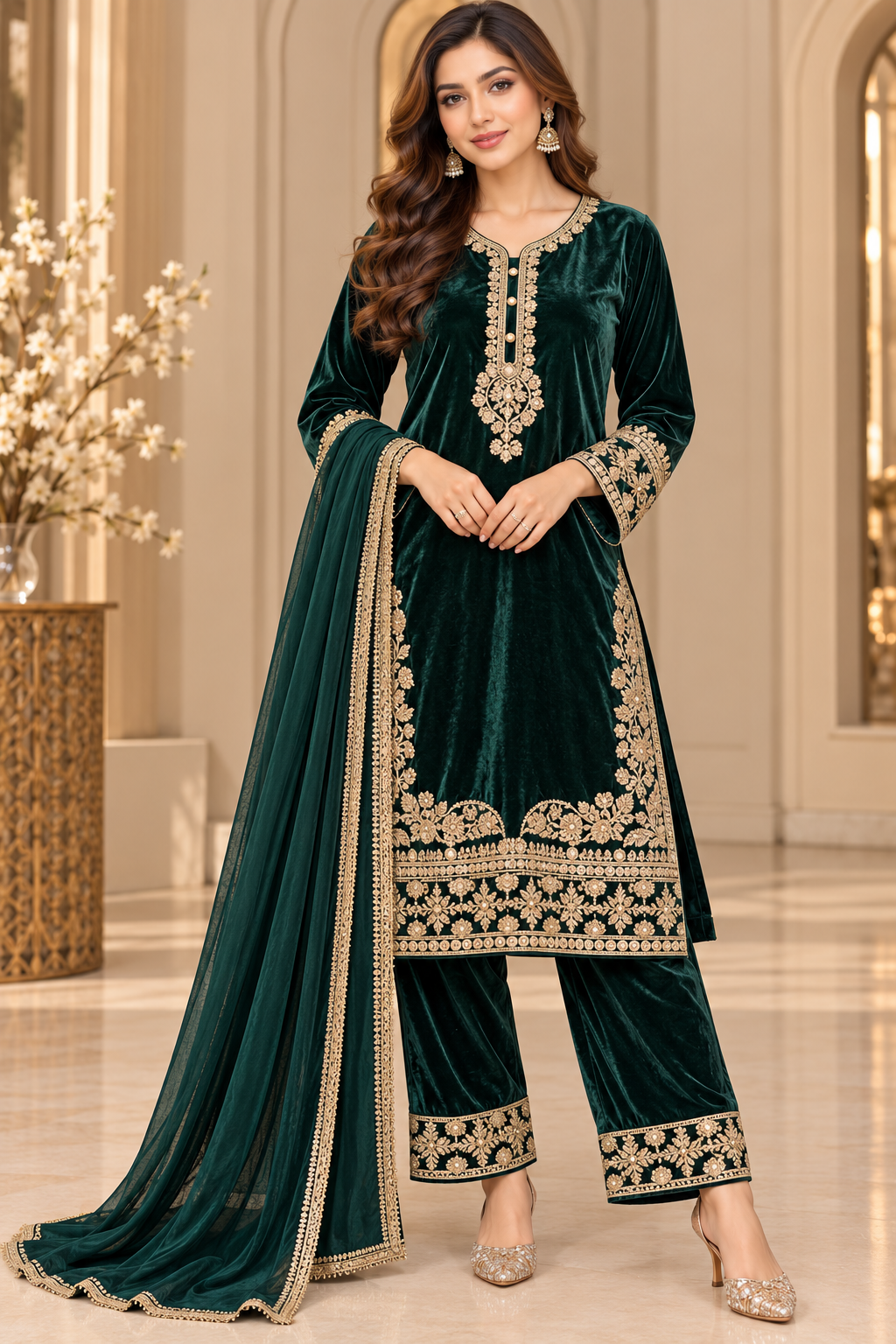 BRIT- GL 3 piece velvet designer collection B840