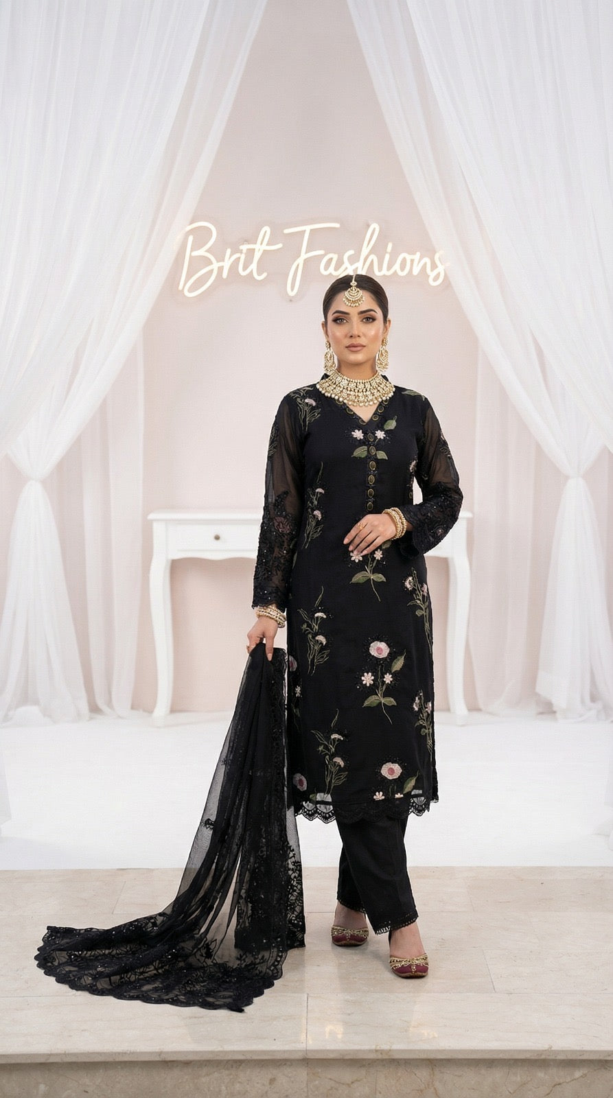 Brit 3 piece chiffon _81042 Pakistani ladies suit B489