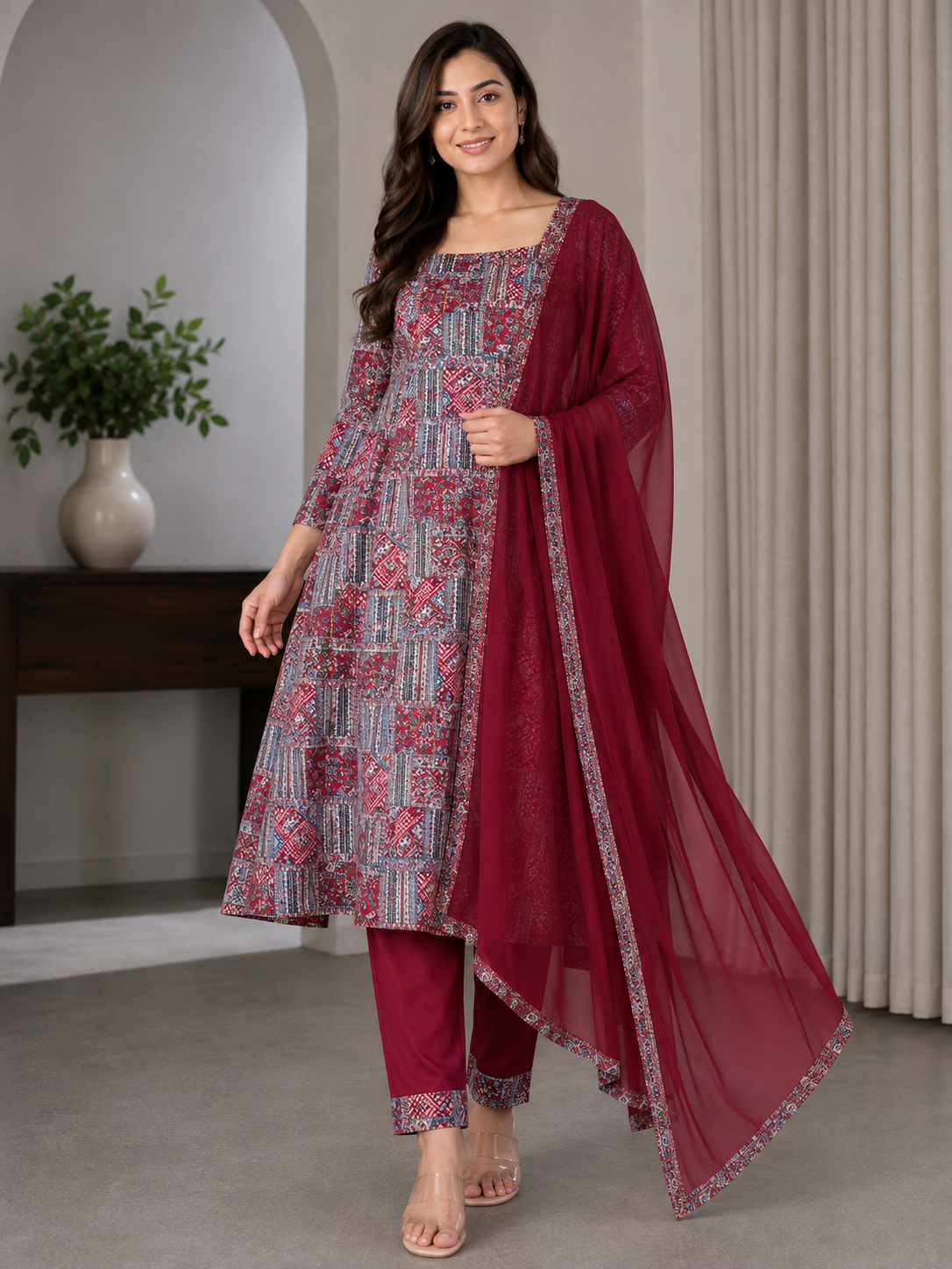 BRIT 3 piece luxury Designer chiffon ladies Maxi dress B693