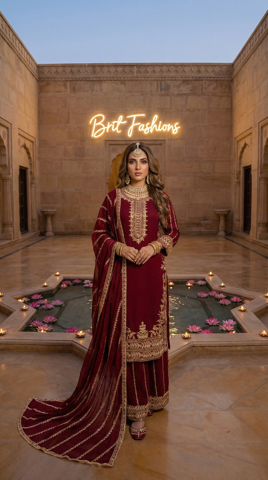 Brit 3 piece luxury Chiffon _81042 Pakistani ladies suit B503