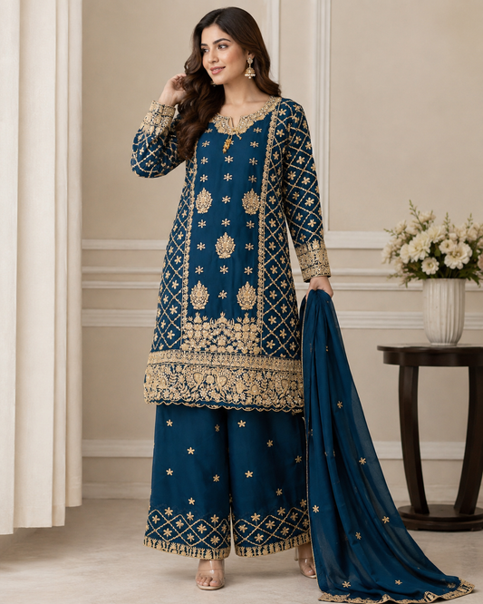 BRIT 3 piece chiffon collection ladies dress B751