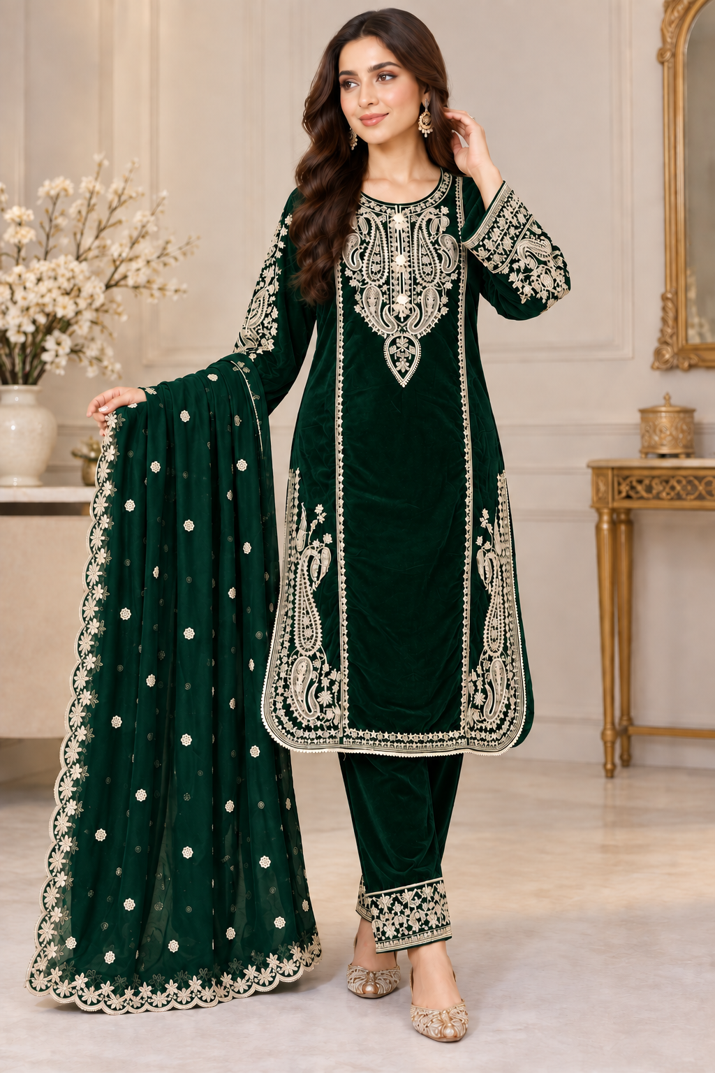 BRIT- GL 3 piece velvet designer collection B818