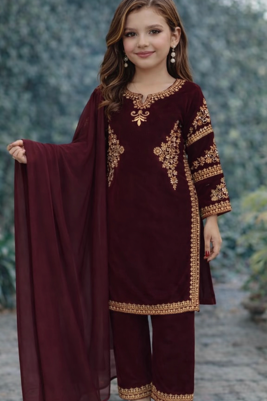 Kids 3 piece Viscous ladies winter collection B459