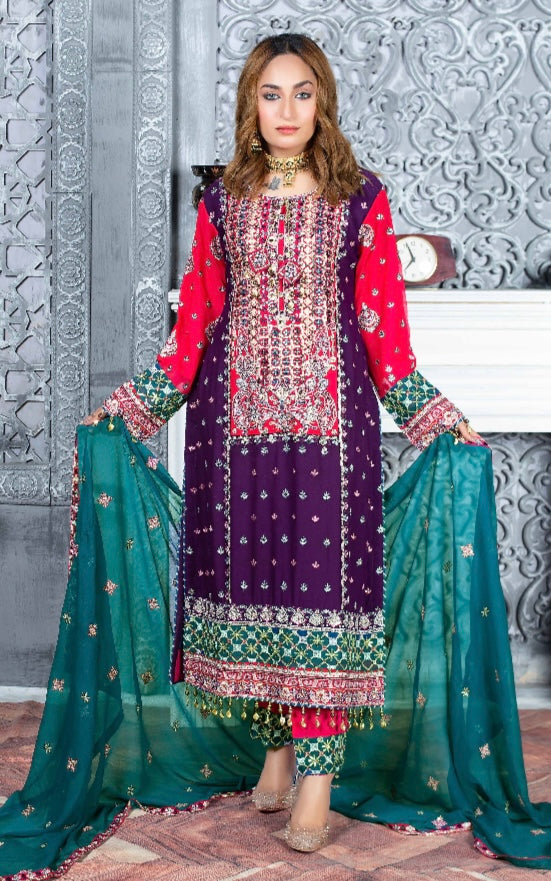 Brit 3 piece lux wedding wear_100197 Pakistani ladies suit B133