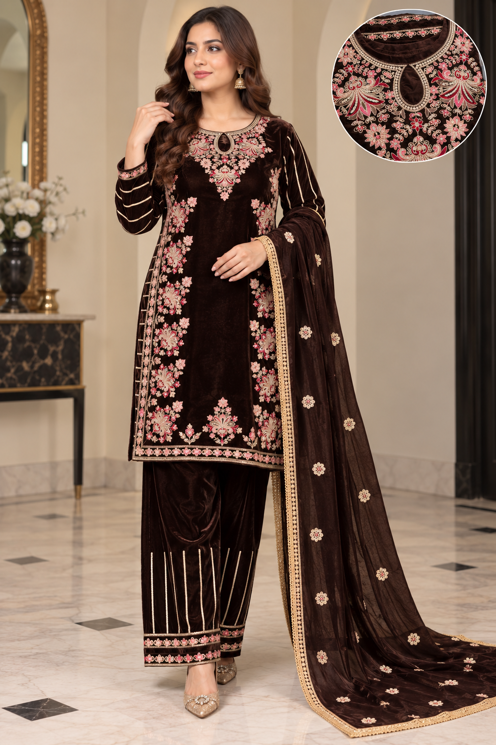 BRIT-GL 3 piece Valvet collection casual dress B766
