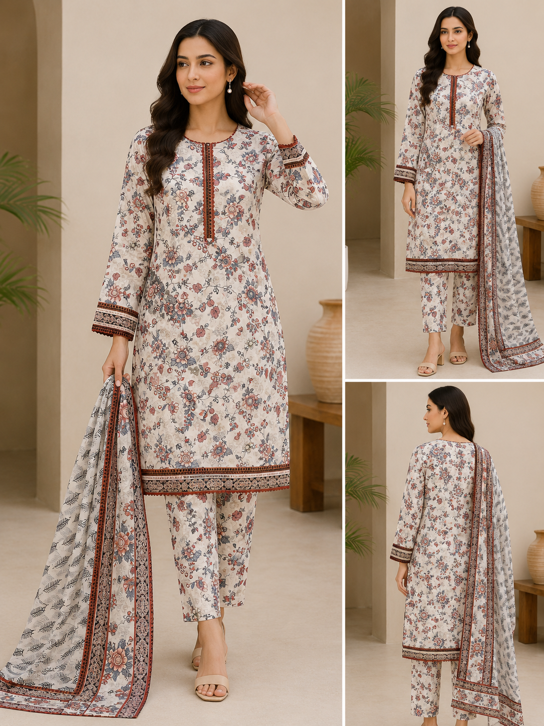 Bin Saeed 3 piece luxury lawn collection ladies dress B653