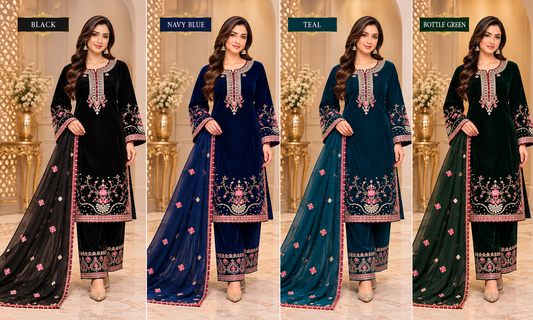BRIT- GL 3 piece velvet designer collection B830