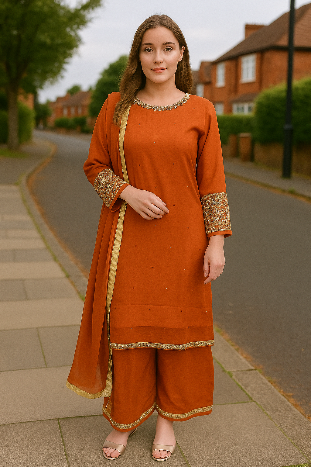 BRIT 3 piece lux CHIFFON_100311 Pakistani ladies suit B209