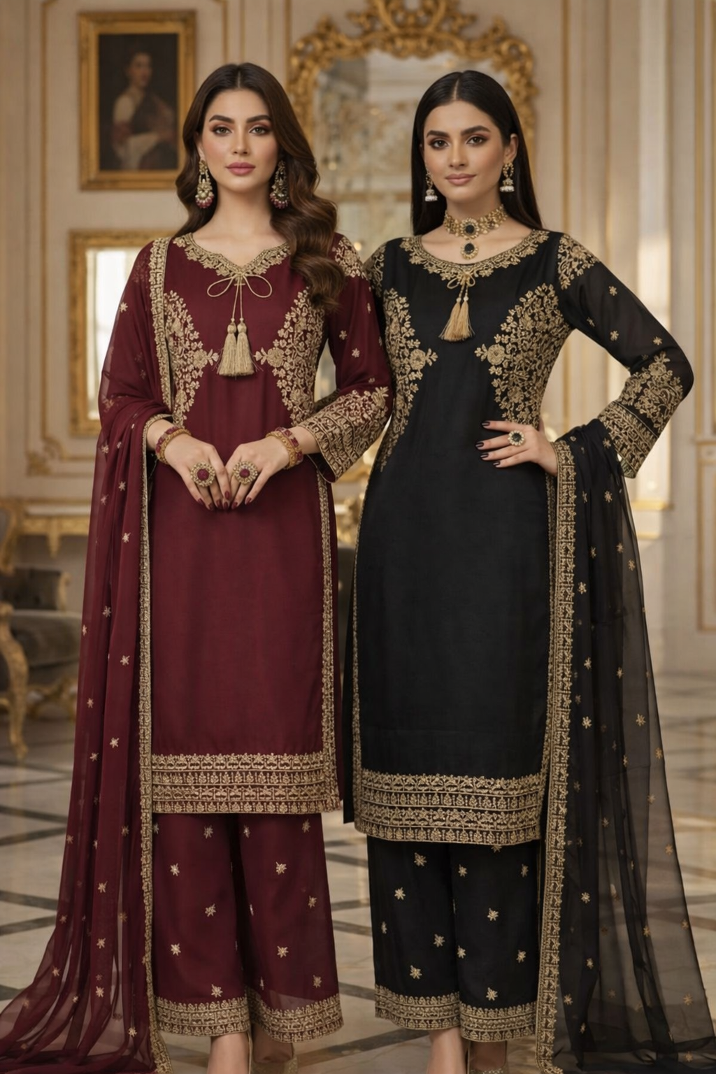 Brit 3 piece luxury Chiffon _81042 Pakistani ladies suit B486