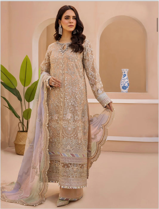 Baruque chentelle 3 piece luxury chiffon_81042 Pakistani ladies suit B225