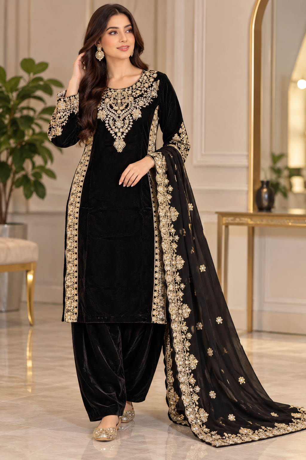 BRIT- GL 3 piece velvet designer collection B828