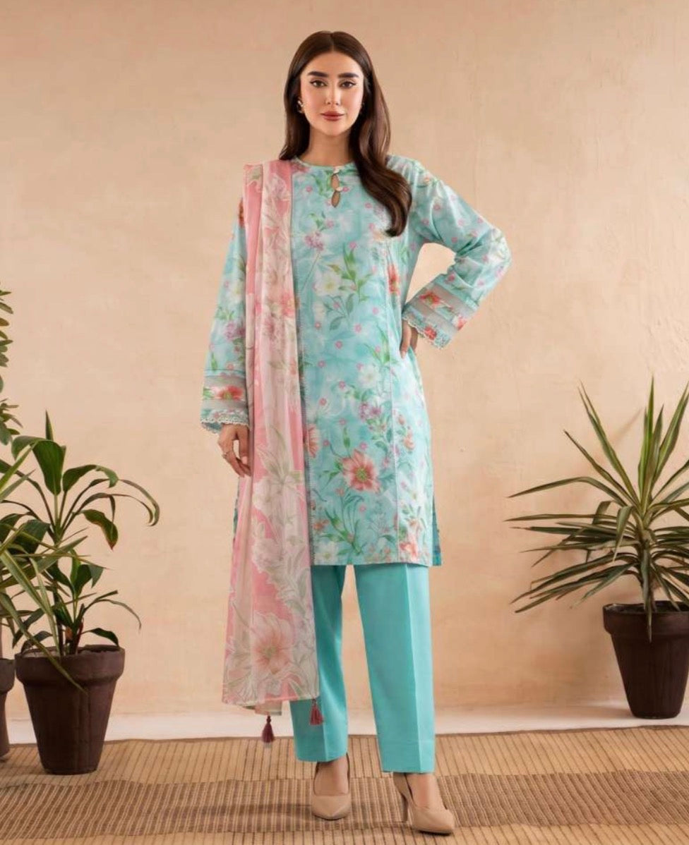 GUL GE 3 piece luxury lawn collection ladies dress B677