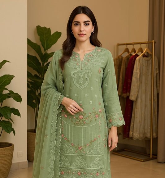 Brit 3 piece luxury chiffon_81042 Pakistani ladies suit B238