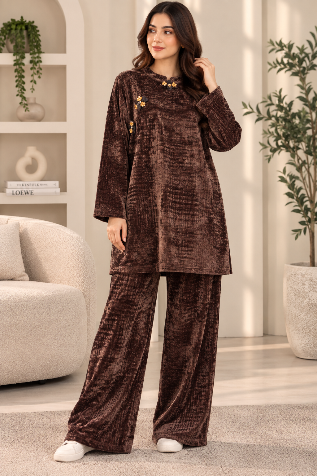 BRIT 2 piece Valvet modest wear collection  dress B769
