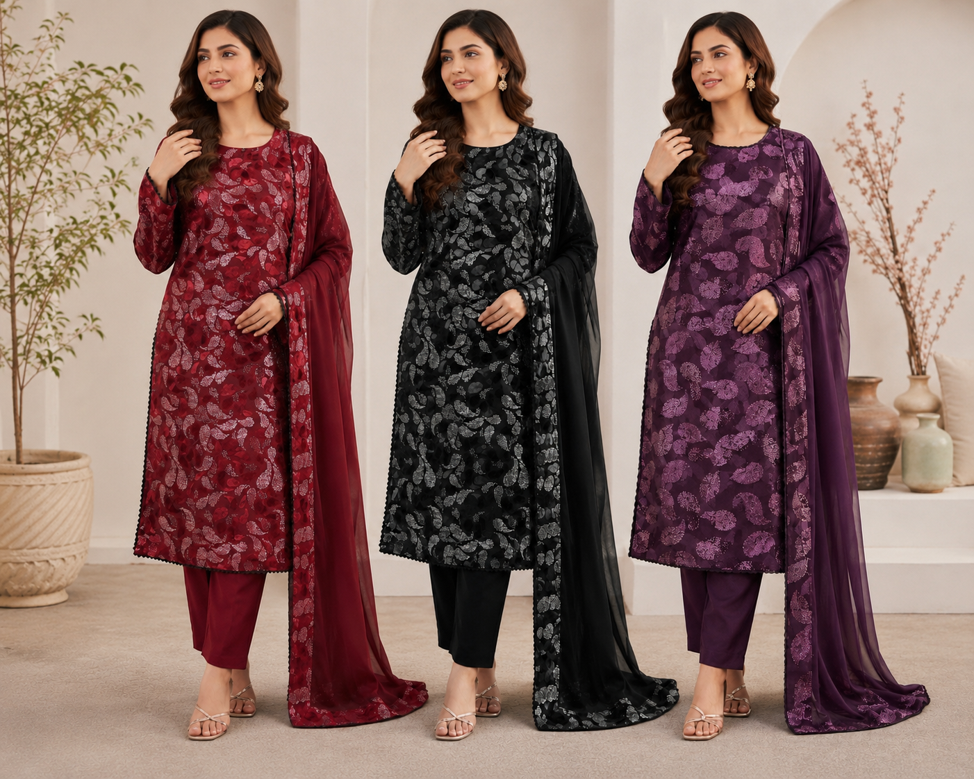 BRIT 3 piece designer Palachi collection ladies dress B741