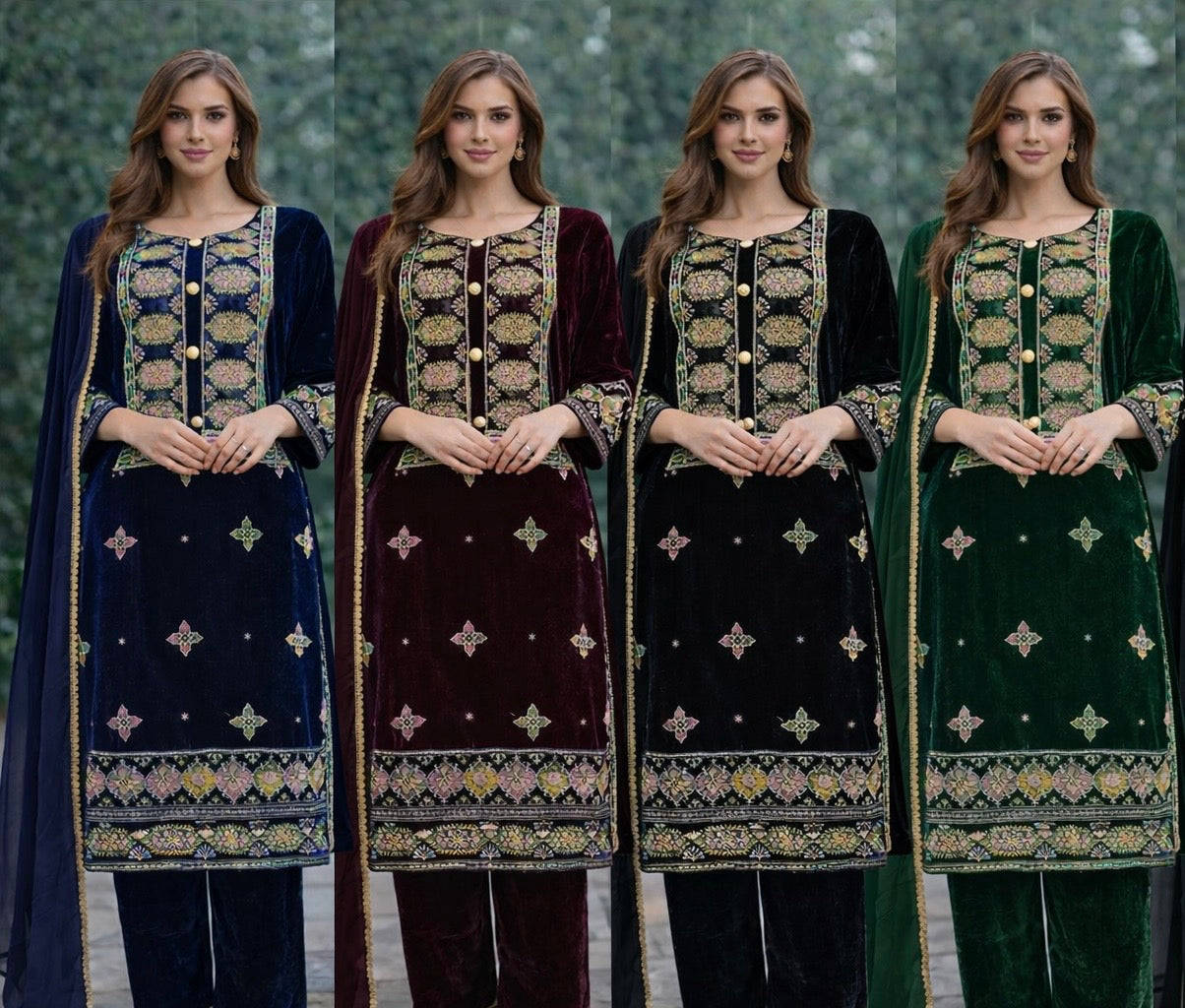 Brit 3 piece Valvet_81042 Pakistani ladies suit B426