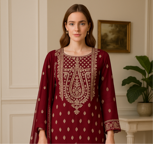 Brit 3 piece luxury chiffon_81042 Pakistani ladies suit B238