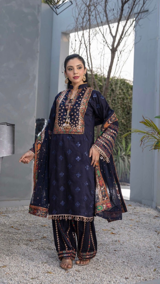 TT JESMINE INSPIRED 3 piece viscous embroidered Pakistani ladies suit B539