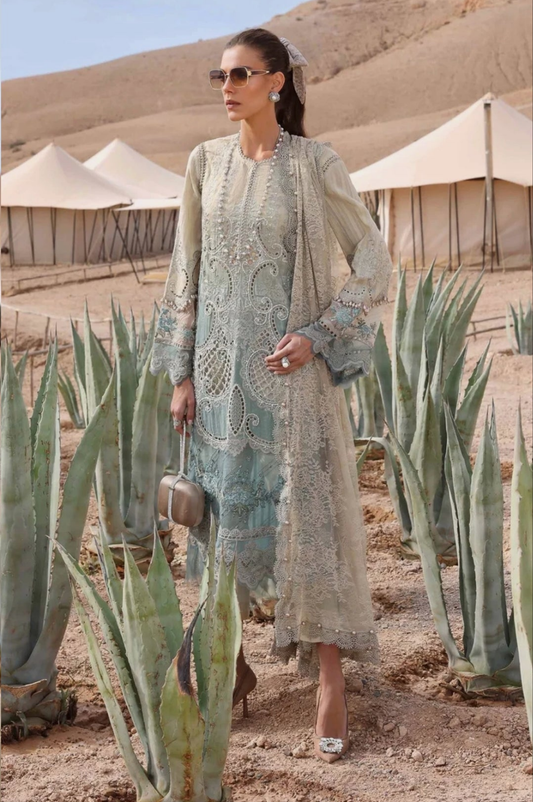 M B inspired 3 piece Lawn stitched_81044 Pakistani ladies suit B185