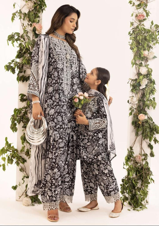Mother and daughter Simrans 3 piece lawn_81043 Pakistani ladies suit B184
