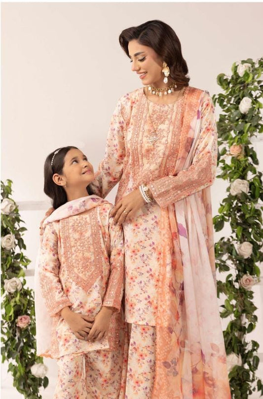 Mother and daughter Simrans 3 piece lawn_81043 Pakistani ladies suit B184