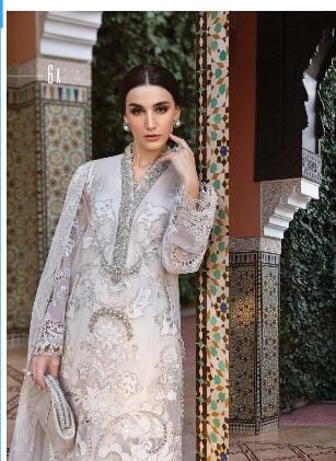 M B inspired 3 piece organza stitched_81044 Pakistani ladies suit B185