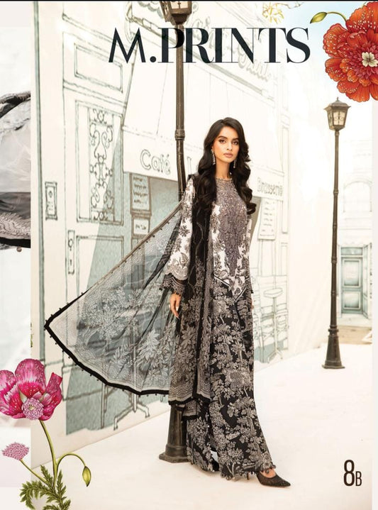 M Prints 3 piece Lawn stitched_81047 Pakistani ladies suit B188