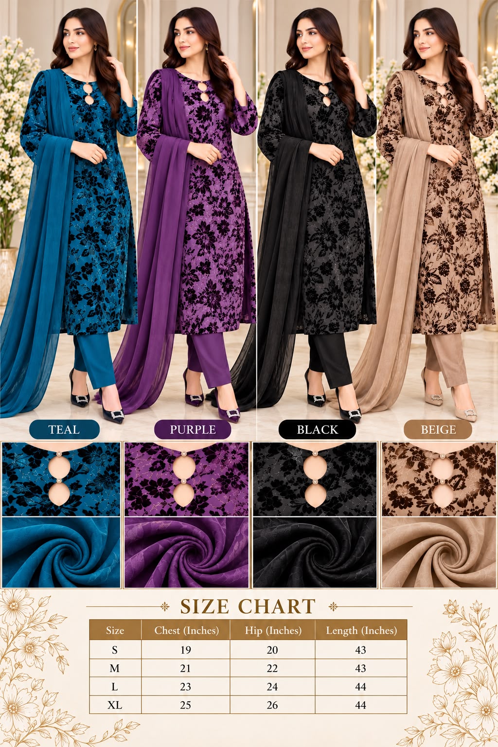 BRIT- GL 3 piece palachi designer collection B838