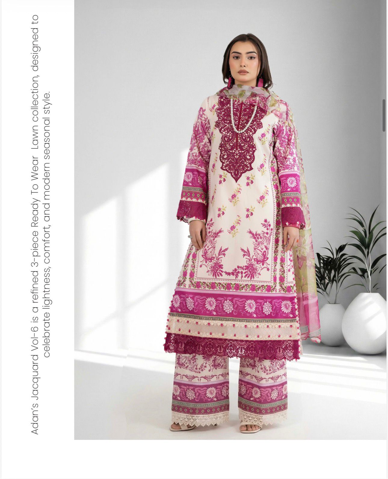 Adan libas original ladies jacquard voil collection B571